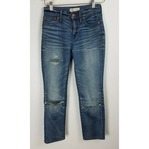 Madewell Denim - Madewell Women's Sz. 24 High Riser Skinny Distressed Medium Wash Jeans
